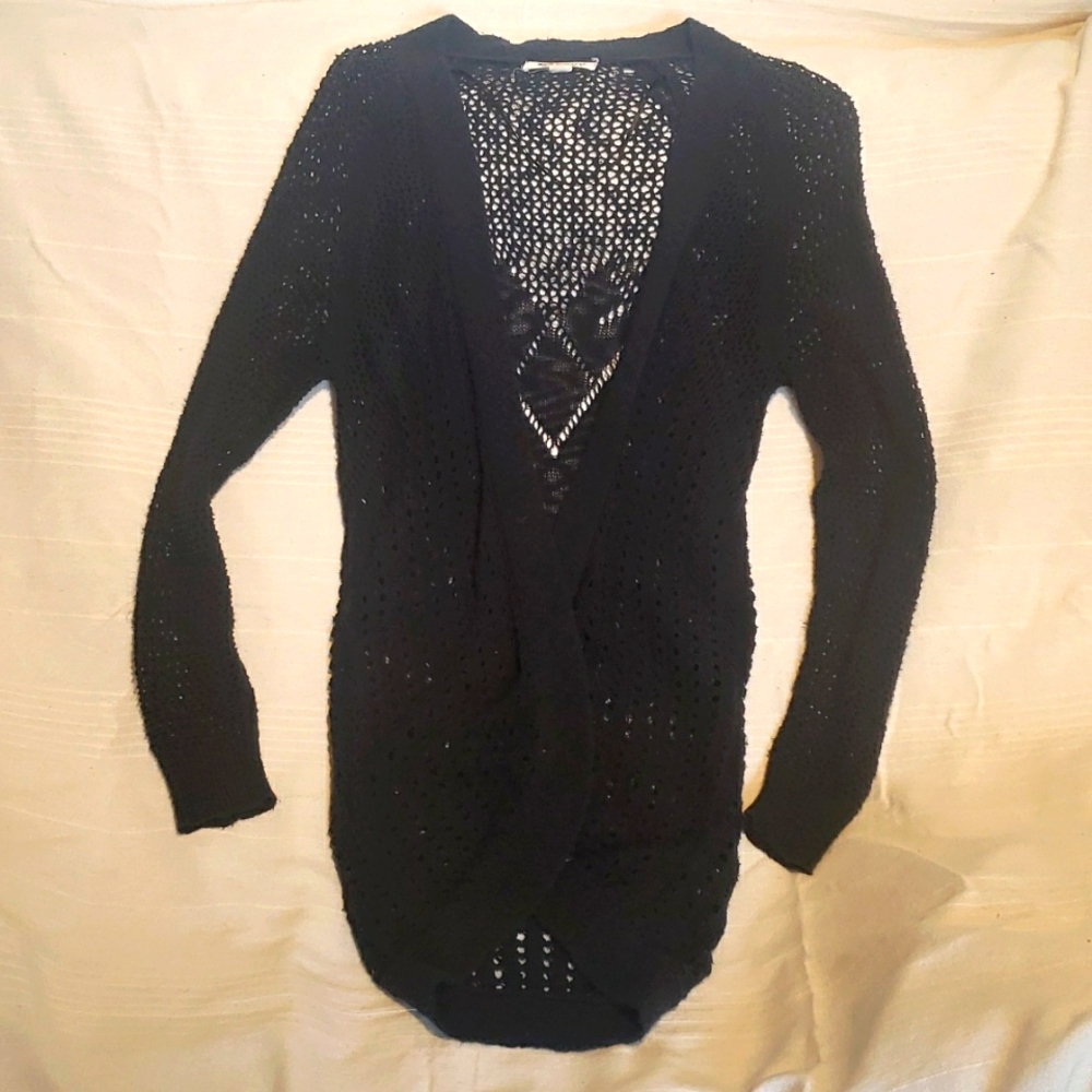 Roxy open weave long cardigan